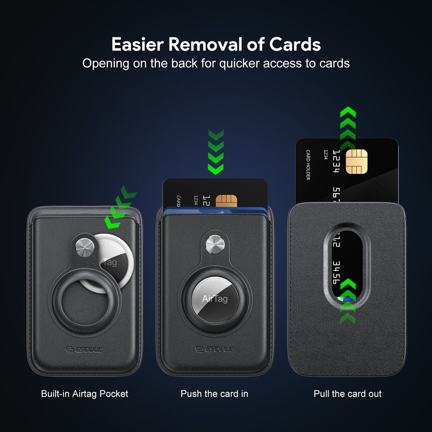 Esoulk Magnetic Wallet With Airtag Slot ( 1107860) (MSRP $29.99)
