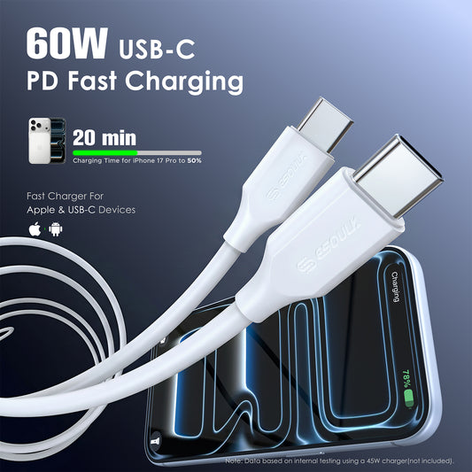 Esoulk 10FT 60W USB-C TO USB-C Charging Cable ( 1108012) (MSRP $49.99)