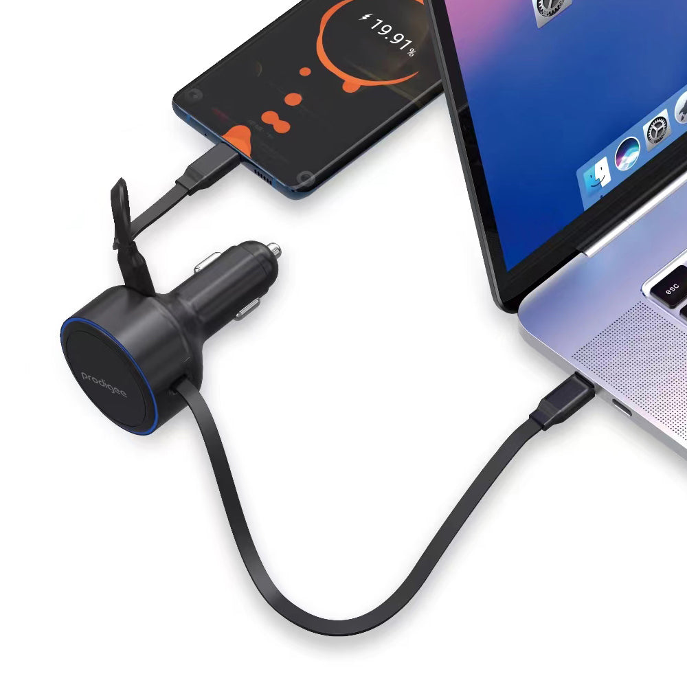 Prodigee Energee Retract-It Car Charger 60W Type C - Black (1107708)