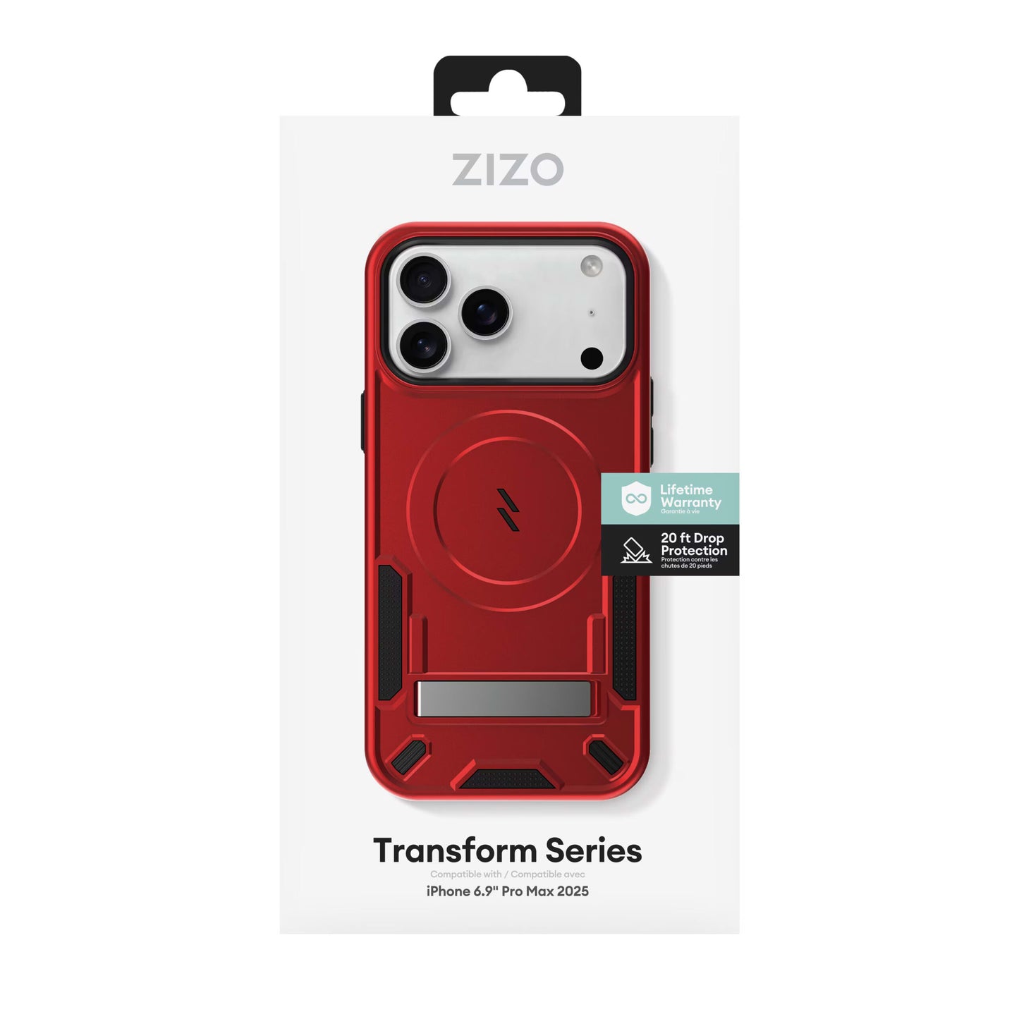 ZIZO TRANSFORM Series iPhone 17 Pro Max MagSafe Case - Red (1103196) (MSRP $59.99)
