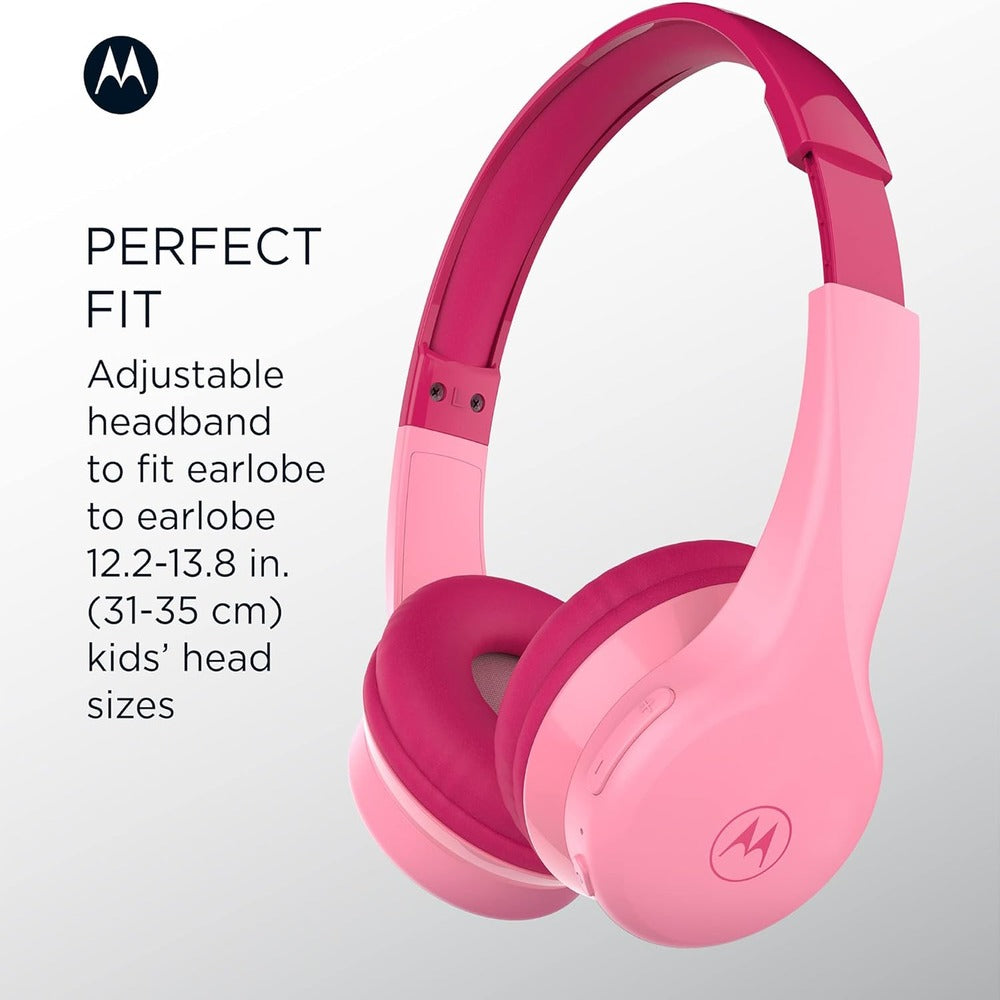 MOTOROLA JR300BT KIDS ON-EAR HEADPHONES - PINK (1103318) (MSRP $49.99)