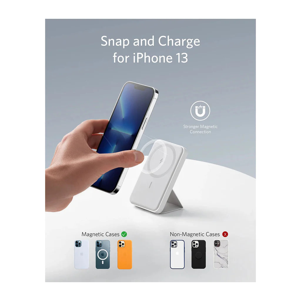 Anker Powercore 622 Foldable Magnetic Battery (Mag-Go) 5K mAh with USB-C Cable - White ( 1103480) (MSRP $69.99)