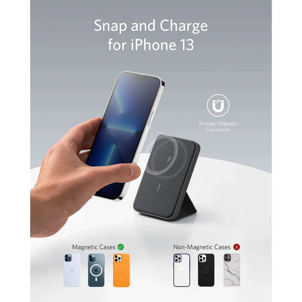 Anker Powercore 622 Foldable Magnetic Battery (Mag-Go) 5K mAh with USB-C Cable - Black ( 1103479) (MSRP $69.99)