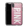 IPHONE XS MAX Victoria Secret Pink Bling Glitter Soft Case- silver (504)