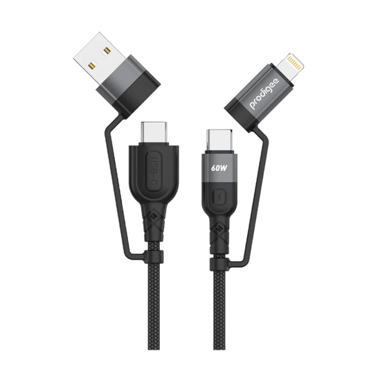 Prodigee Energee 4 in 1 6ft USB Cable 60W (CtoC, CtoLightning, AtoC, AtoLightning) ENERG-4in1 ( 1107603) (MSRP $49.99)