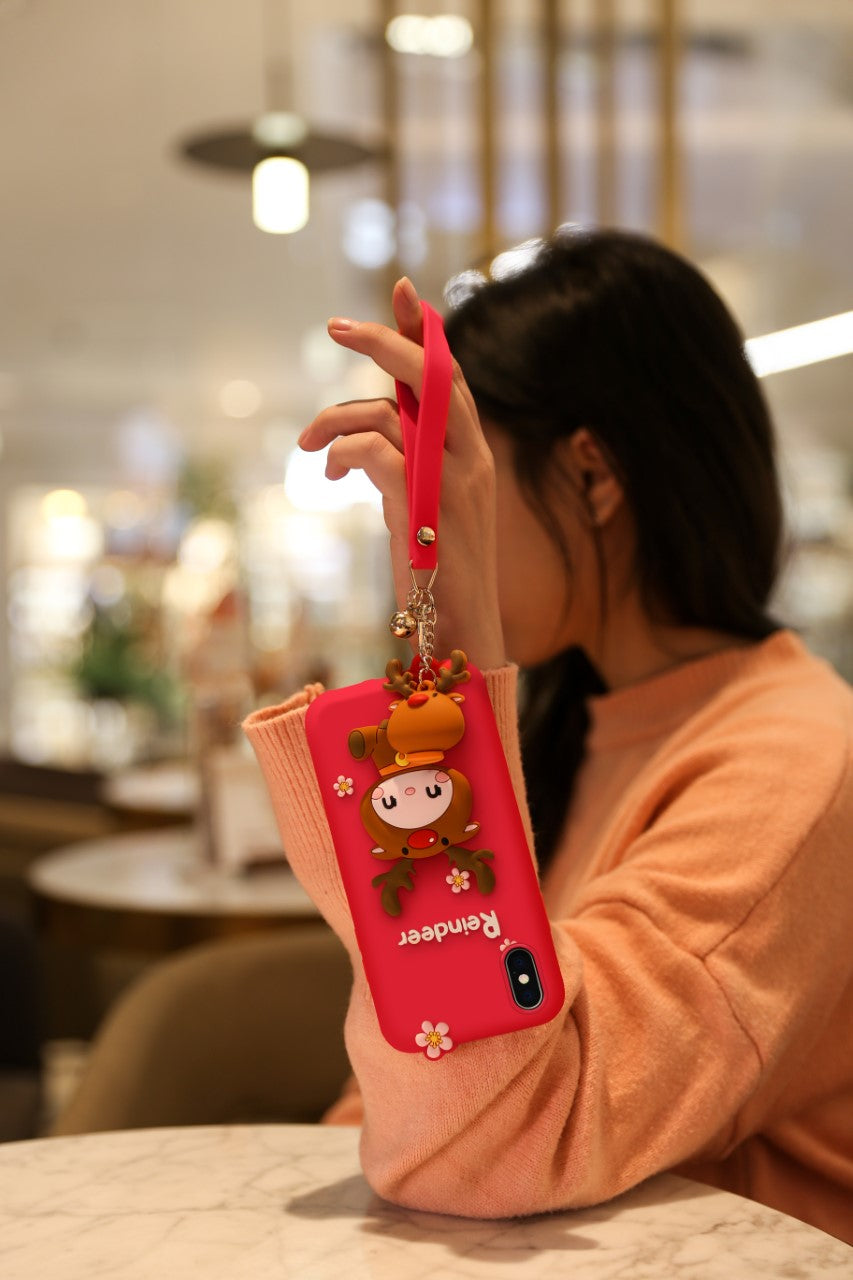 LOFTER Phone Case Gift Set Case+ Lanyard - Red Reindeer iPhone XR (4810)