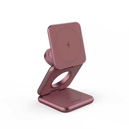 Prodigee Trio 3-in-1 Magnetic Charger for Apple Devices -Burgundy  ( 1108234) (MSRP $99.99)