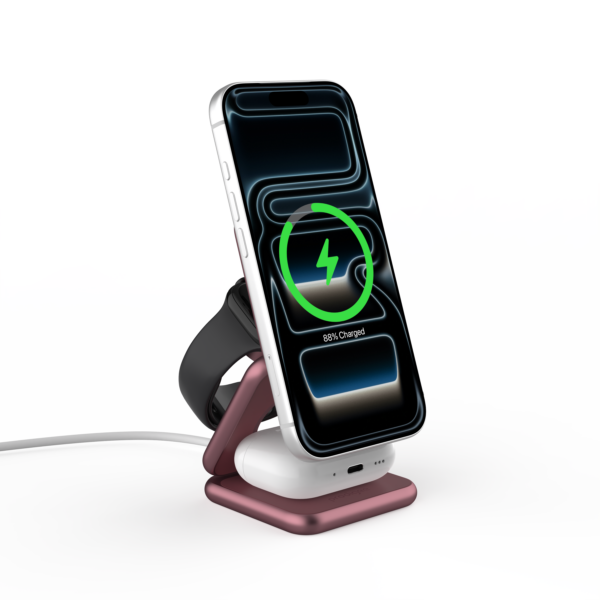 Prodigee Trio 3-in-1 Magnetic Charger for Apple Devices -Burgundy  ( 1108234) (MSRP $99.99)