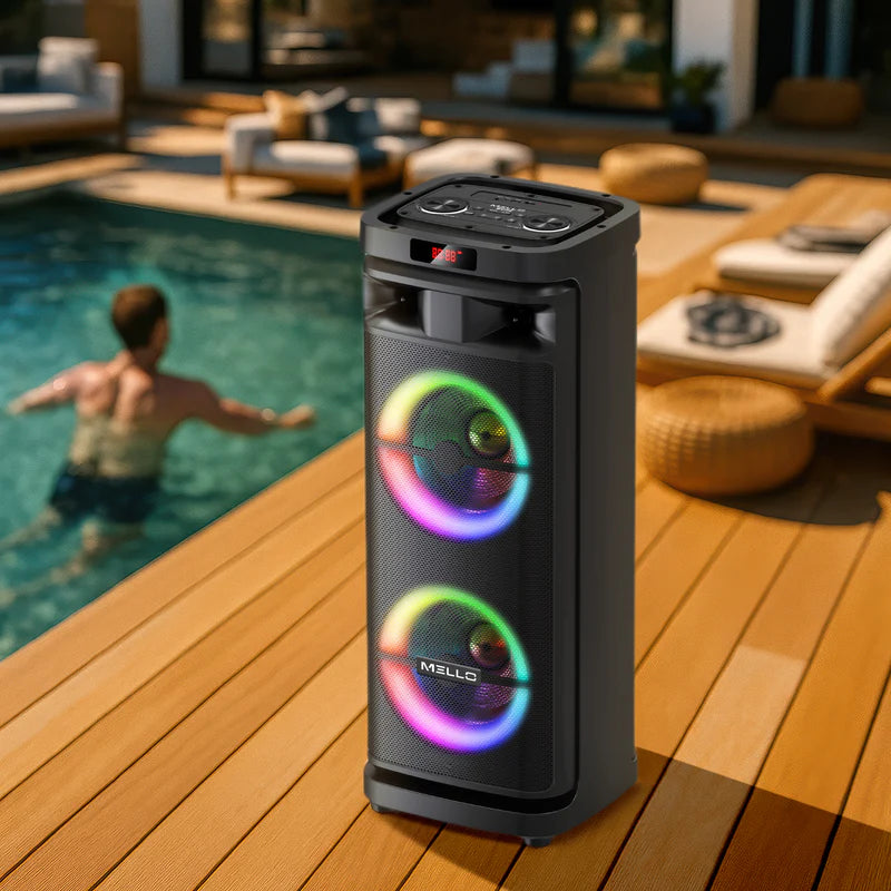 MELLO BUZZ 2 X 10" INCH 3800 WATTS PARTY SPEAKER- Black   ( 1103747) (MSRP $199.99)
