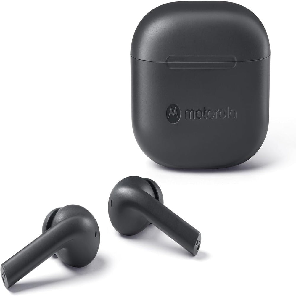 Motorola Moto Buds 065 - True Wireless, Ear Buds, Noise Isolation and 17 Hours Playtime, Touch Control on Both Earbuds, IPX4 Water Resistant, ENC mic for Clear Voice Calls. (Moonless Night) (BLACK) (LANE B RACK 4) (1102526)