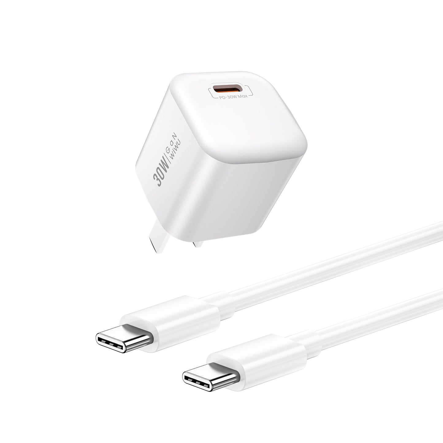 WIWU Best quality 30W USB C Fast Charger for iPhone, Power Delivery +30W PD fast Charger Suit Wall Charger with USB C to Lightning (1106607)