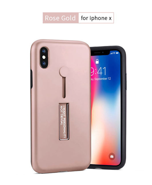 iPhone X/Xs High Quality Fashion Cases With Kickstand - Rose Gold (3115)