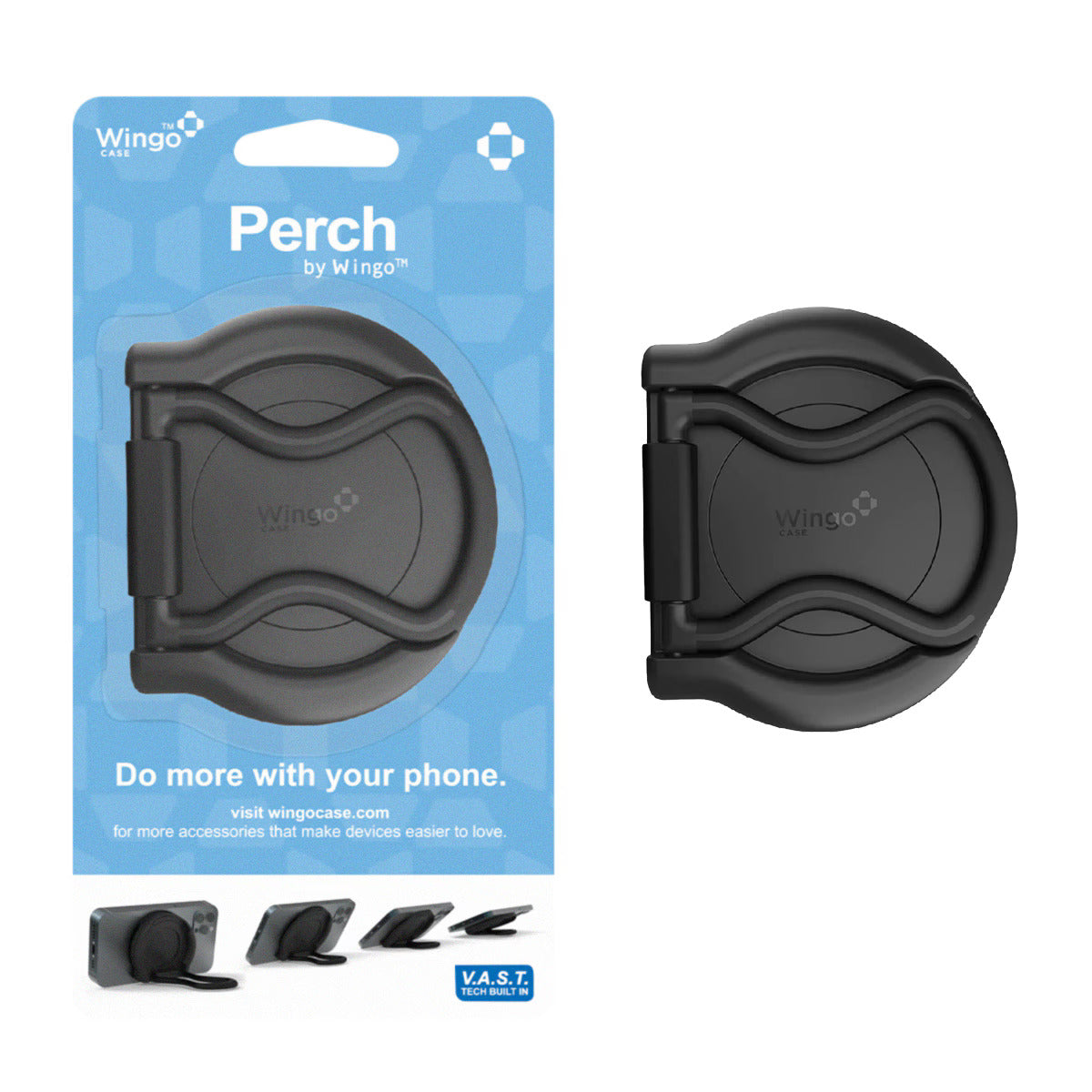 Wingocase   Universal Perch Phone Stand with Grip Black (1103142) (MSRP $29.99)