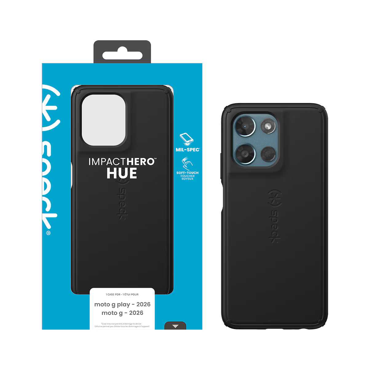 Speck Impact Hero Hue Case moto g play - 2026, moto g - 2026 Black (1108117) (MSRP $69.99)