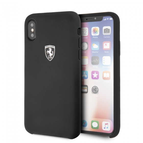 iPhone XS Max Ferrari Black Smooth Silicone Heritage(112)