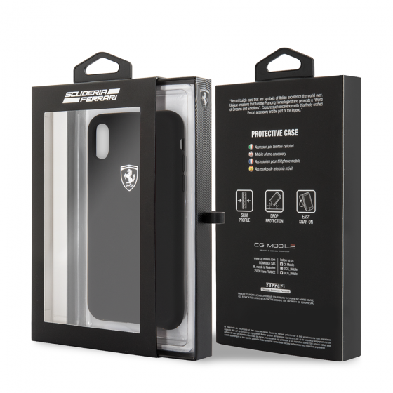 iPhone XS Max Ferrari Black Smooth Silicone Heritage(112)