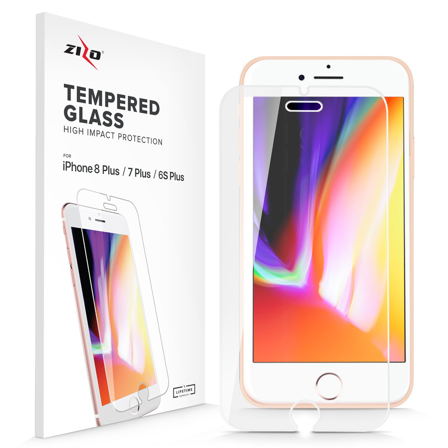 IPHONE 8 PLUS / IPHONE 7 PLUS - Zizo TEMPERED GLASS SCREEN PROTECTOR- Clear (9601)
