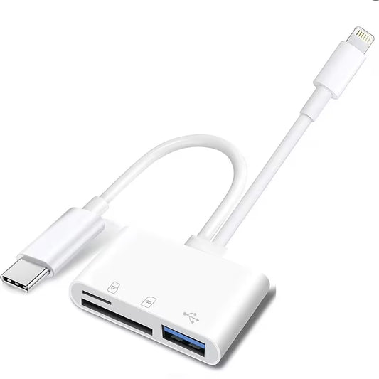 5-in-1 Card Reader Lightning/Type C to USB 3.0/SD/TF Card Adapter Memory Card Reader (1108122) (MSRP $39.99)