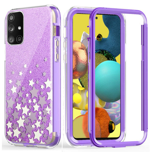 Galaxy A51 5G Craze Fashion Design Case Cover - Purple Stars (110091)