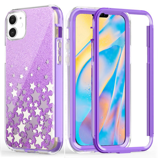 Apple iPhone 12 Mini 5.4 Craze Fashion Design Case Cover - Purple Stars (110198)