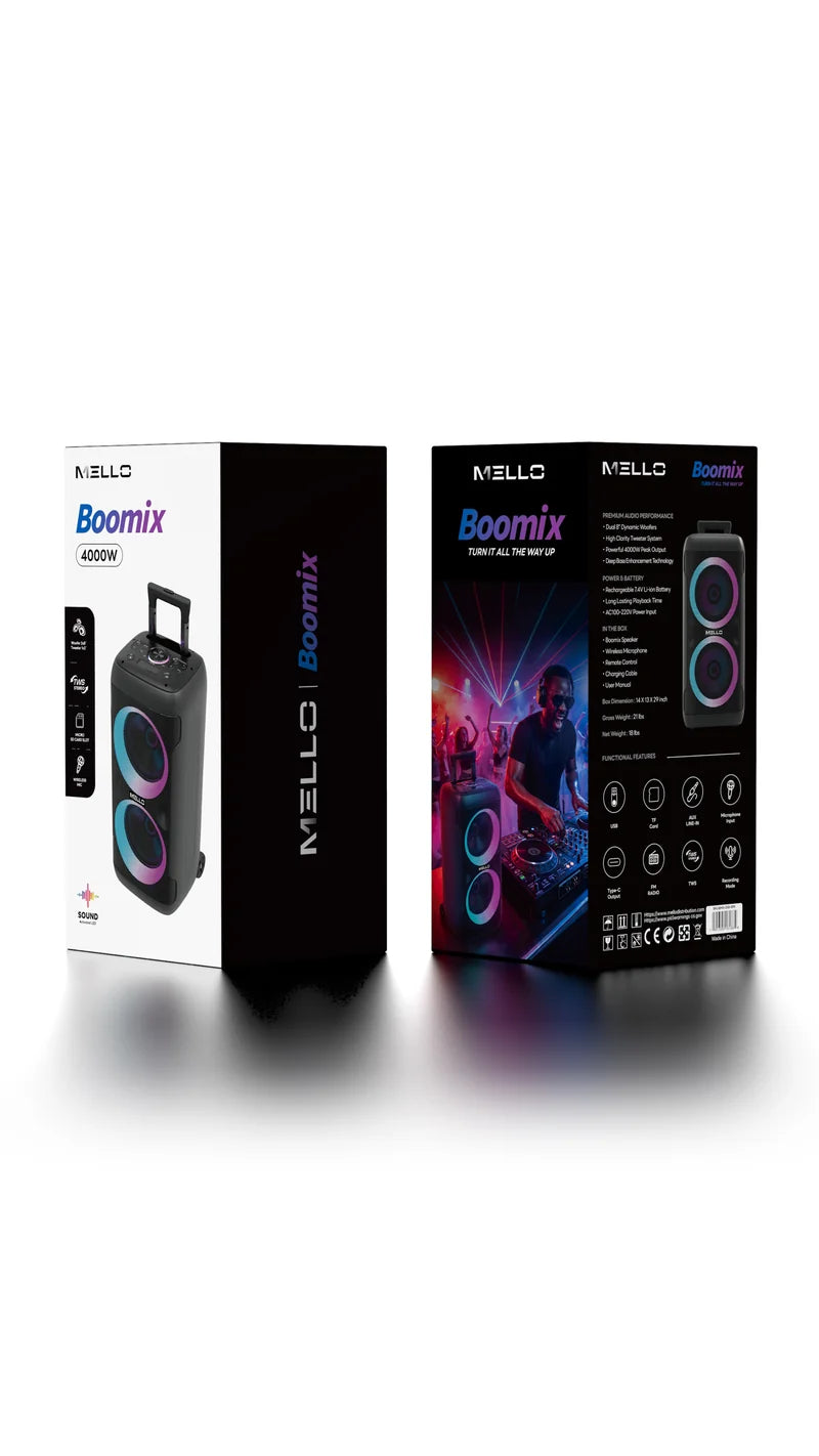 MELLO BOOMIX 2X10" INCH 4000 WATTS PARTY SPEAKER (1108134) (MSRP $212)