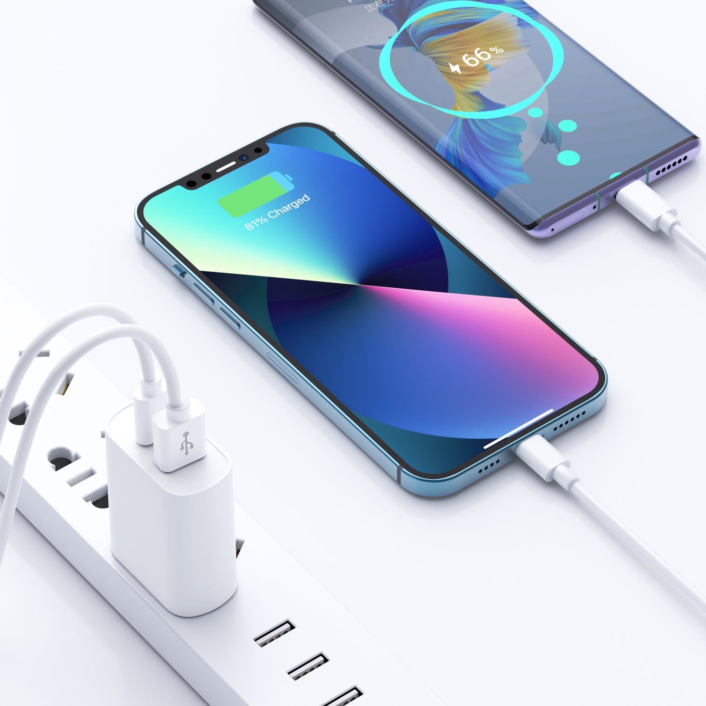 Wiwu Quick 20W PD+QC Fast Charger With USB To Type-C Cable – White (1106944)
