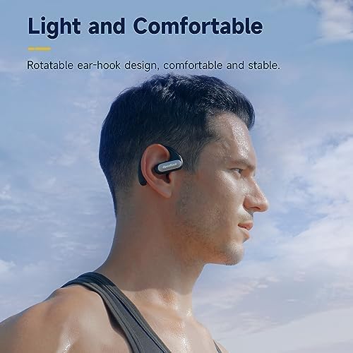 OpenRock Pro Open-Ear Bluetooth Air-Conduction Sport Earbuds with Microphone and Charging Case 46 Hours Playtime - Black ( 1107524) (MSRP $129.99)