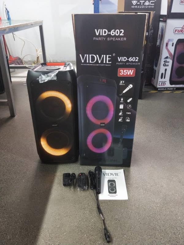 VIDVIE Generic Portable Bluetooth Speaker with Subwoofer, Rich Bass, Wireless Speaker for Outdoor, Camping, Indoor (Black) ( 1108041) (MSRP $139.99)