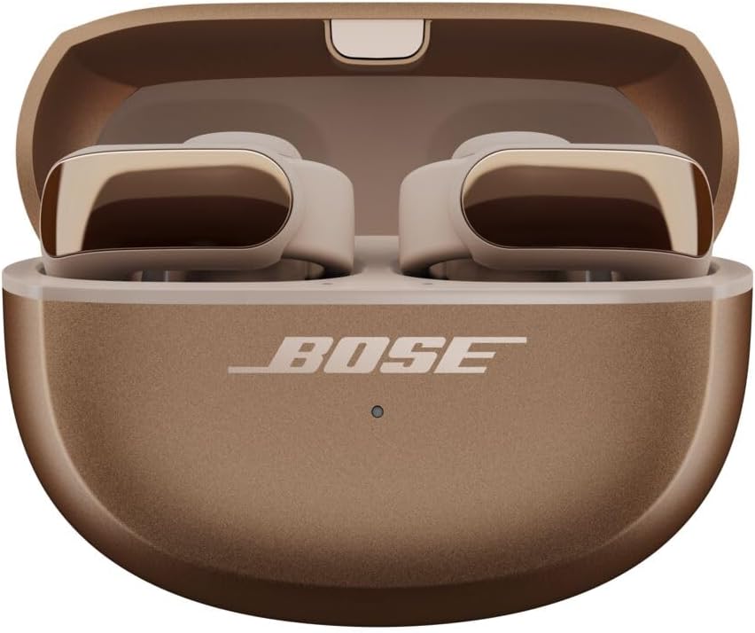 Bose Ultra Open Earbuds - Bluetooth Open Ear Earbuds with OpenAudio for Awareness, Clip-On Design for Comfort, Water Resistant, Up to 48 Hrs of Playtime, Desert Gold - Limited Edition Color  ( 1103538) (MSRP $259.99)