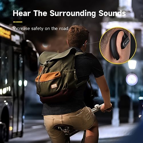 OpenRock Pro Open-Ear Bluetooth Air-Conduction Sport Earbuds with Microphone and Charging Case 46 Hours Playtime - Black ( 1107524) (MSRP $129.99)