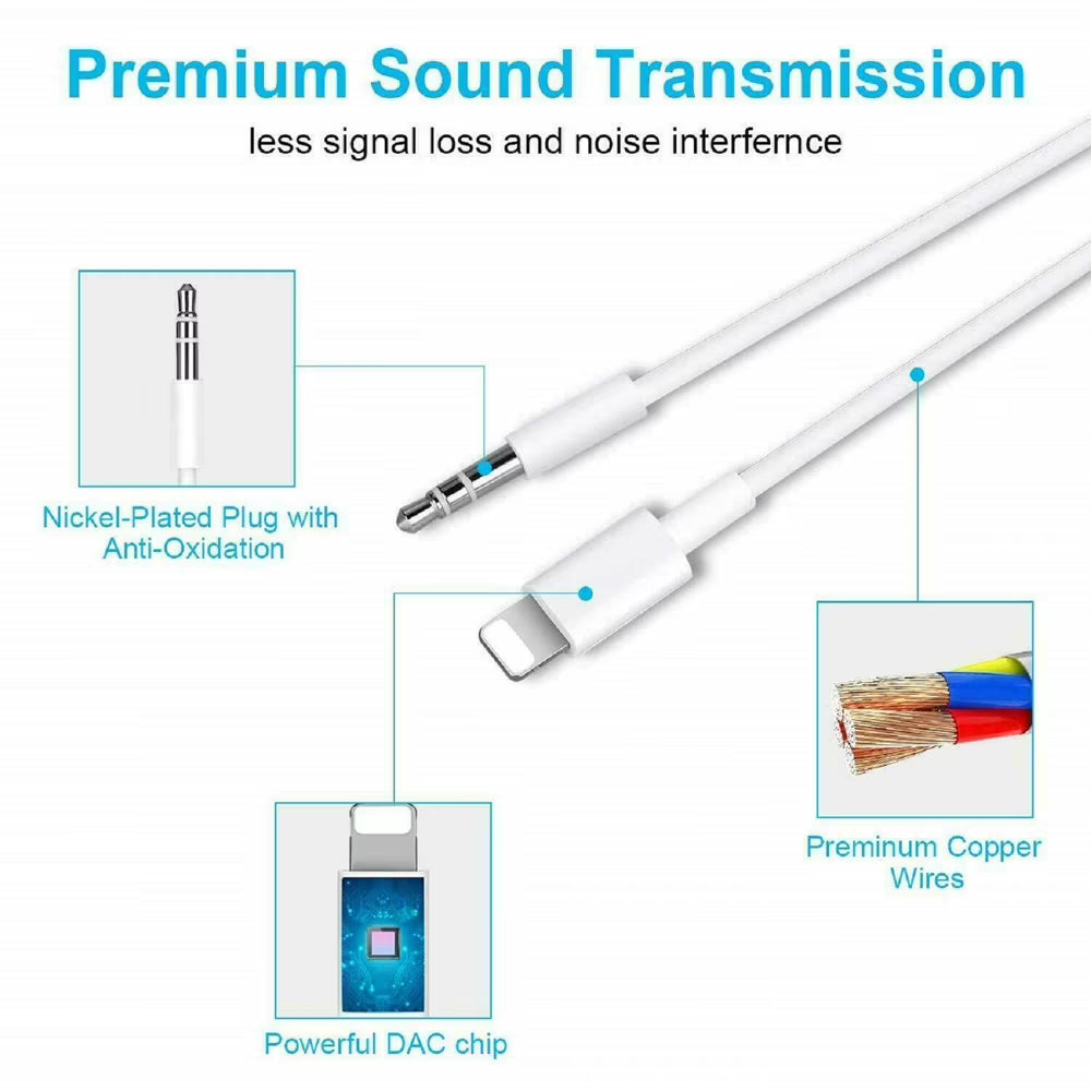 3.5mm AUX Audio Car Adapter Auxiliary Cable Cord For iPhone  ( 1108039) (MSRP $29.99)