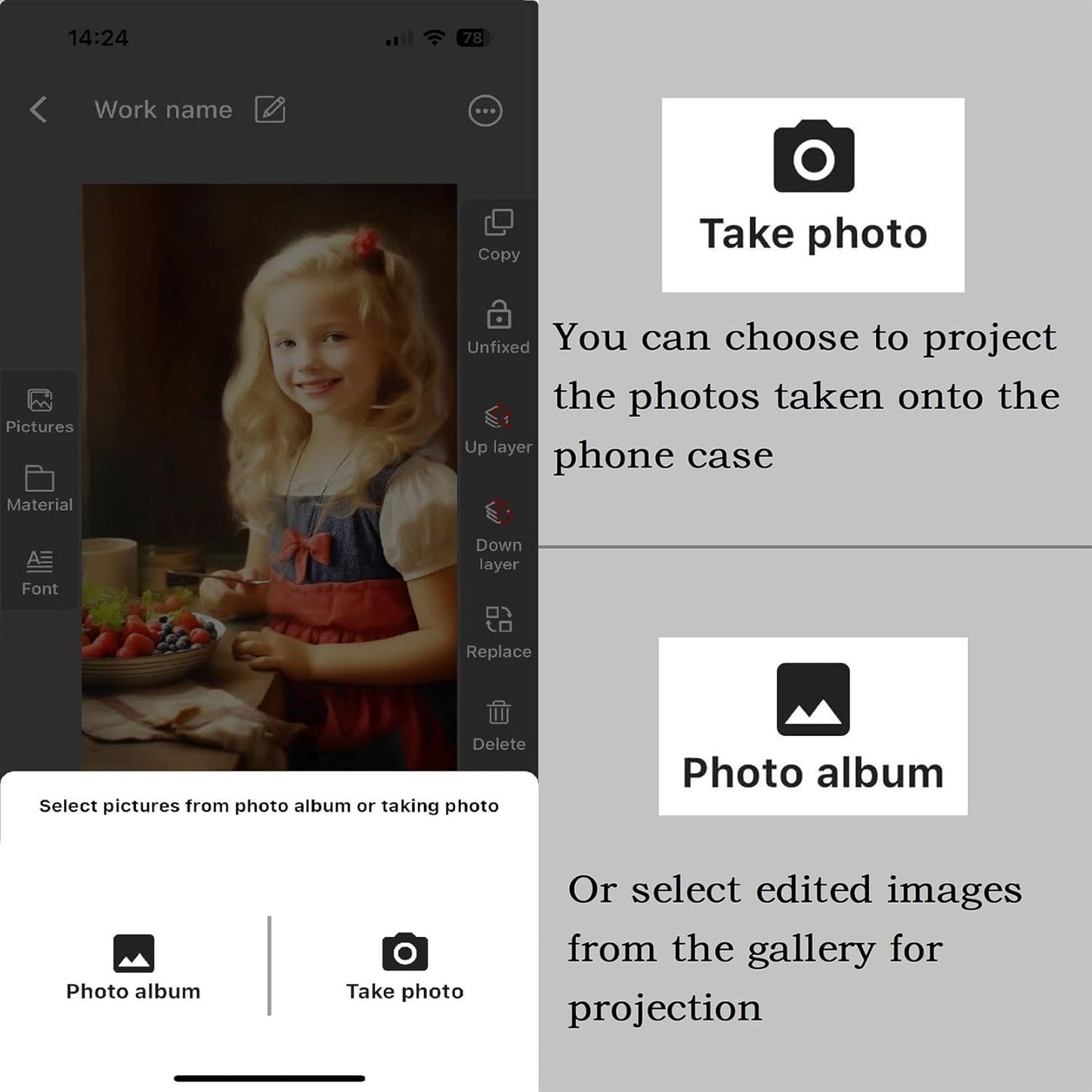 Smart Ink Screen Phone Case with 4 Color E-Ink Display Picture, Easy to APP DIY Your Favorite Photos, No Power Consumption NFC Phone Case for 14 Pro Max - Black (1102596)
