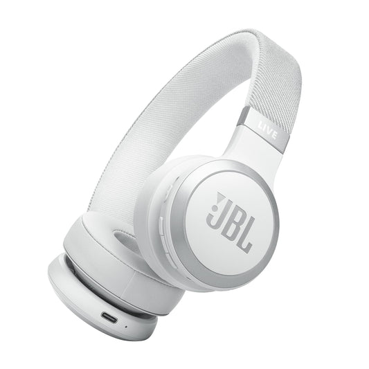 JBL Live 670NC - Wireless On-Ear Headphones with True Adaptive Noise Cancelling - White (1103160) (MSRP $149.99)