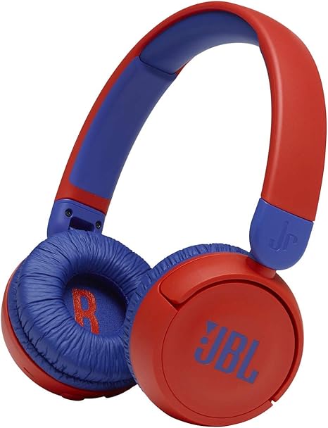 JBL Jr310BT Kids Wireless On-Ear Headphones - Bluetooth Headphones with Microphone, Safe Sound Under 85dB Volume, 30H Battery, Foldable, Comfort, Easy, Soft, Cool Colors (Red)  ( 1103540) (MSRP $49.99)