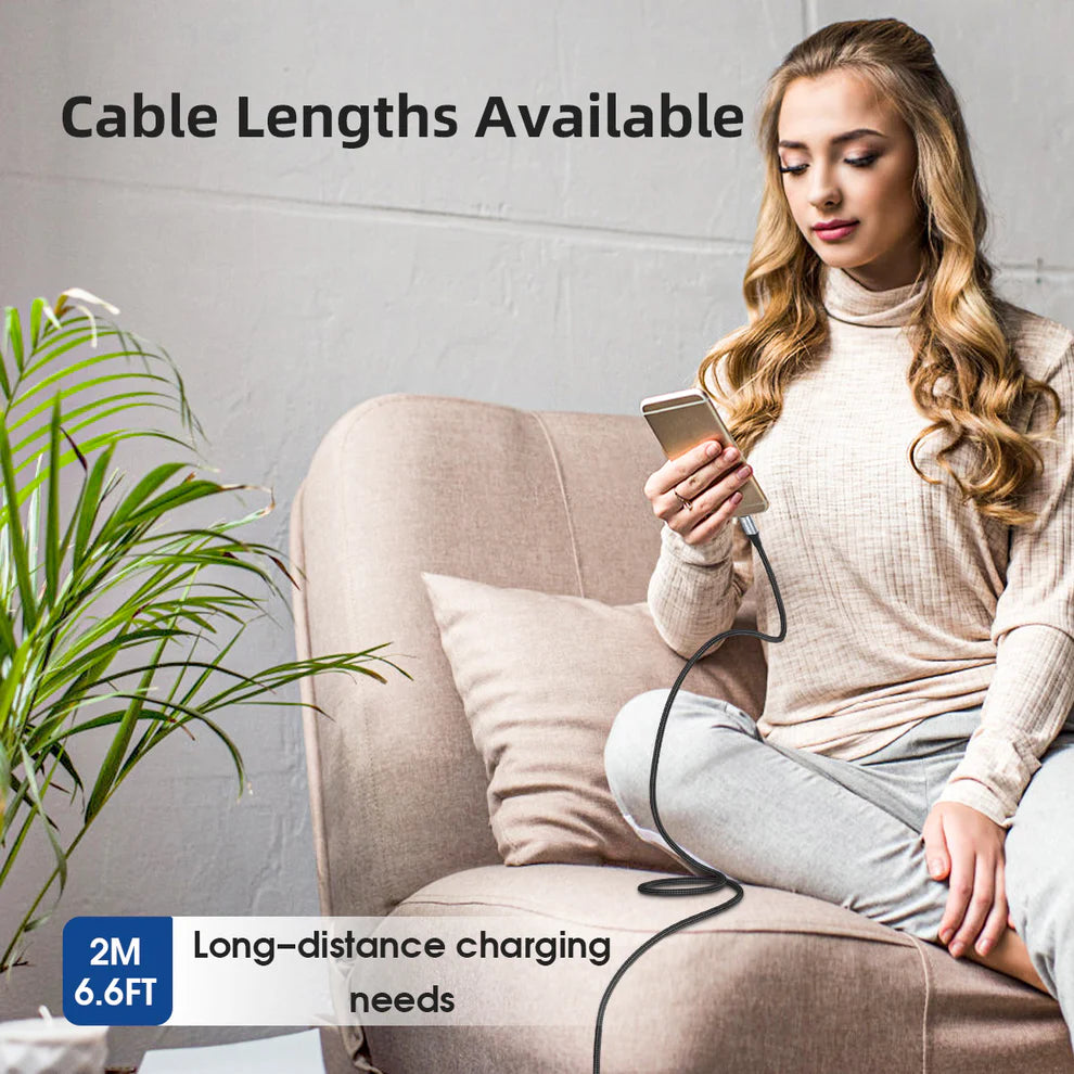 ESEEKGO G-62AL 6.6FT USB-A to 8 PIN Data Cable Black   ( 1103750) (MSRP $29.99)