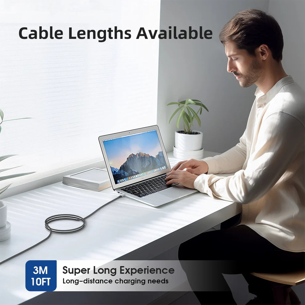 ESEEKGO G-63AC 10FT USB-A to Type-C Data Cable Black   ( 1103751) (MSRP $29.99)