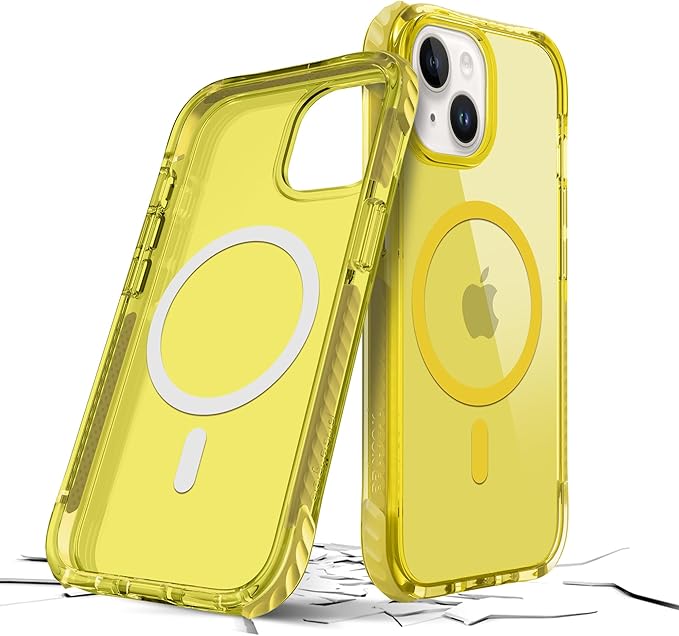 Prodigee iPhone 15 Safetee Neo, Lemon + Mag | Bright Colorful Vivid Vibrant Neon|Drop Tested|Dual Layer Cover| Wireless Charging Compatible | Shockproof |Scratch Resistant ( 1107817) (MSRP $69.99)