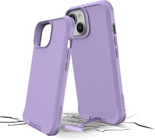 Prodigee iPhone 15/14/13 Balance Lavender | Smooth Finish + Kickstand | Drop Tested | Dual Layer Cover | Wireless Charging Compatible | Shockproof | Scratch Resistant - Lavender ( 1107814) (MSRP $69.99)