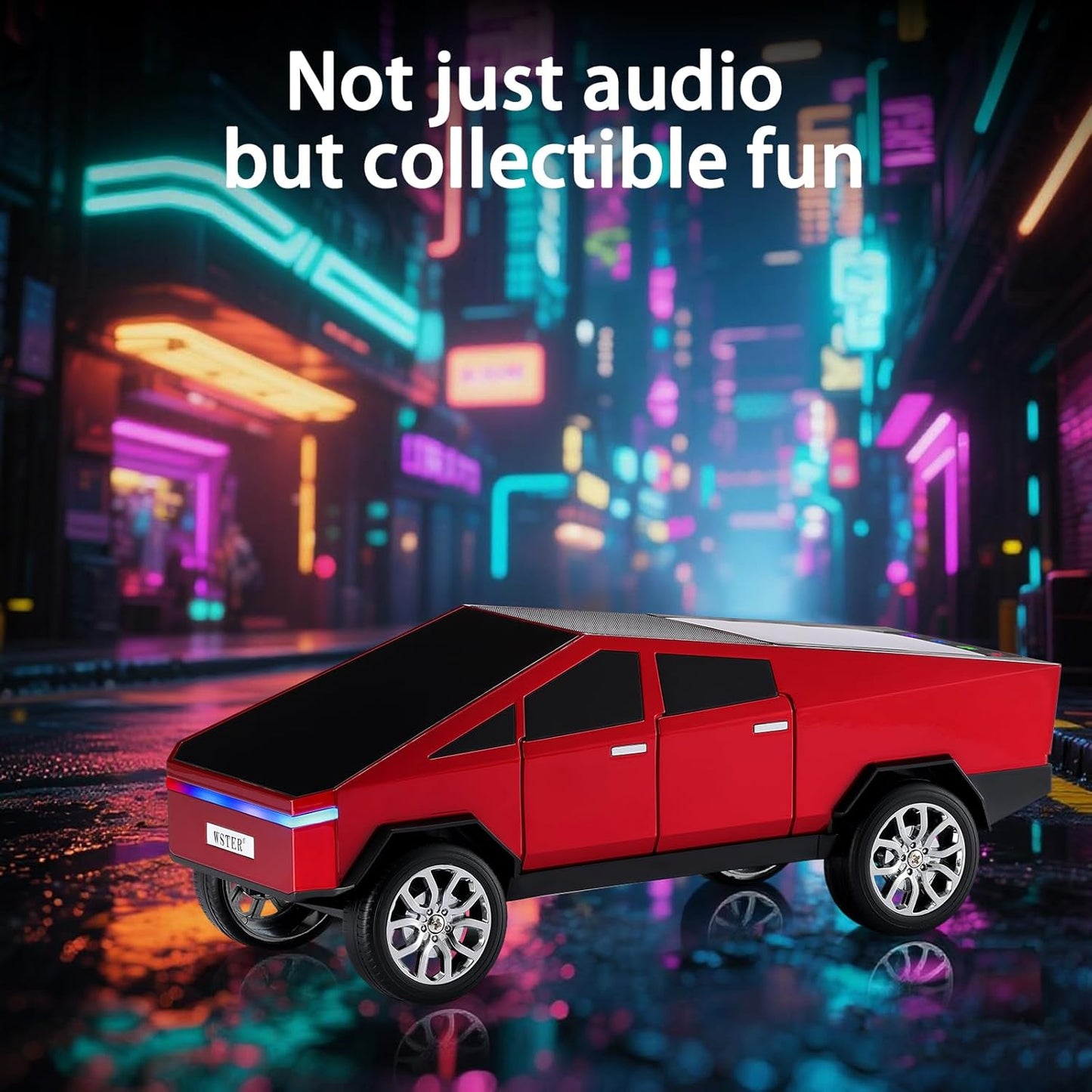WS-580 Bluetooth Pickup Truck Replica Portable Speaker,with Display Screen,HD Sound, TWS Pairing, FM Radio,Built-in Microphone Hands-Free Calling, LED Party Light, Surprise Gift for Car Lovers(Black) ( 1103714) (MSRP $69.99)