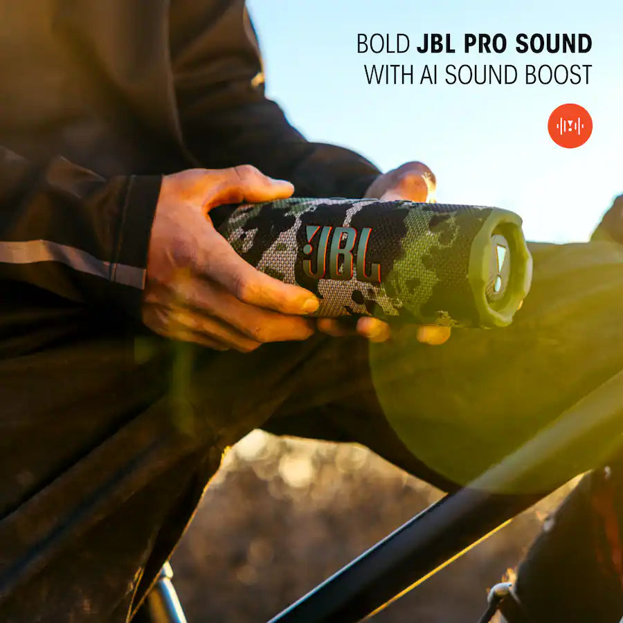 JBL Flip 7 - Portable Waterproof and Drop-Proof Speaker, Bold Pro Sound with AI Sound Boost, 16Hrs of Playtime, and PushLock System - Camo   ( 1103746) (MSRP $159.99)