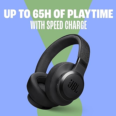 JBL Live 770NC - Wireless Over-Ear Headphones with True Adaptive Noise Cancelling with Smart Ambient, Up to 65 Hours of Battery Life, Comfort-fit Fabric Headband & Carrying Pouch (Black) ( 1107866) (MSRP $199.99)