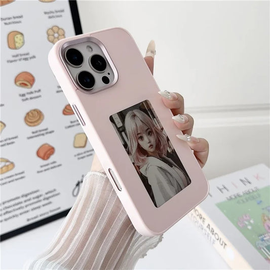 Smart Ink Screen Phone Case with 4 Color E-Ink Display Picture, Easy to APP DIY Your Favorite Photos, No Power Consumption NFC Phone Case for 16 - Desert Gold (1102593)