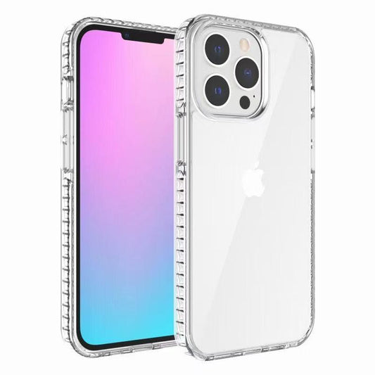 Apple iPhone 13 Mini 5.4 Max Thick Diamond Design Edged Colorful Buttons Hybrid Case Cover - Clear/Clear (1102284)