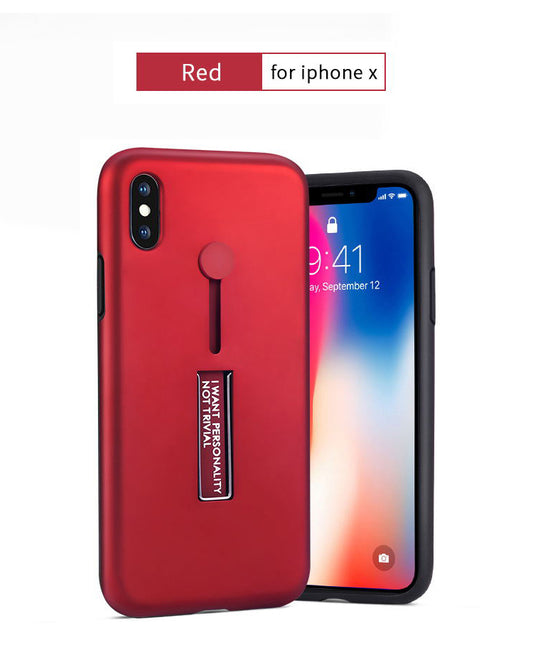 iPhone X/Xs High Quality Fashion Cases With Kickstand - Red (3111)