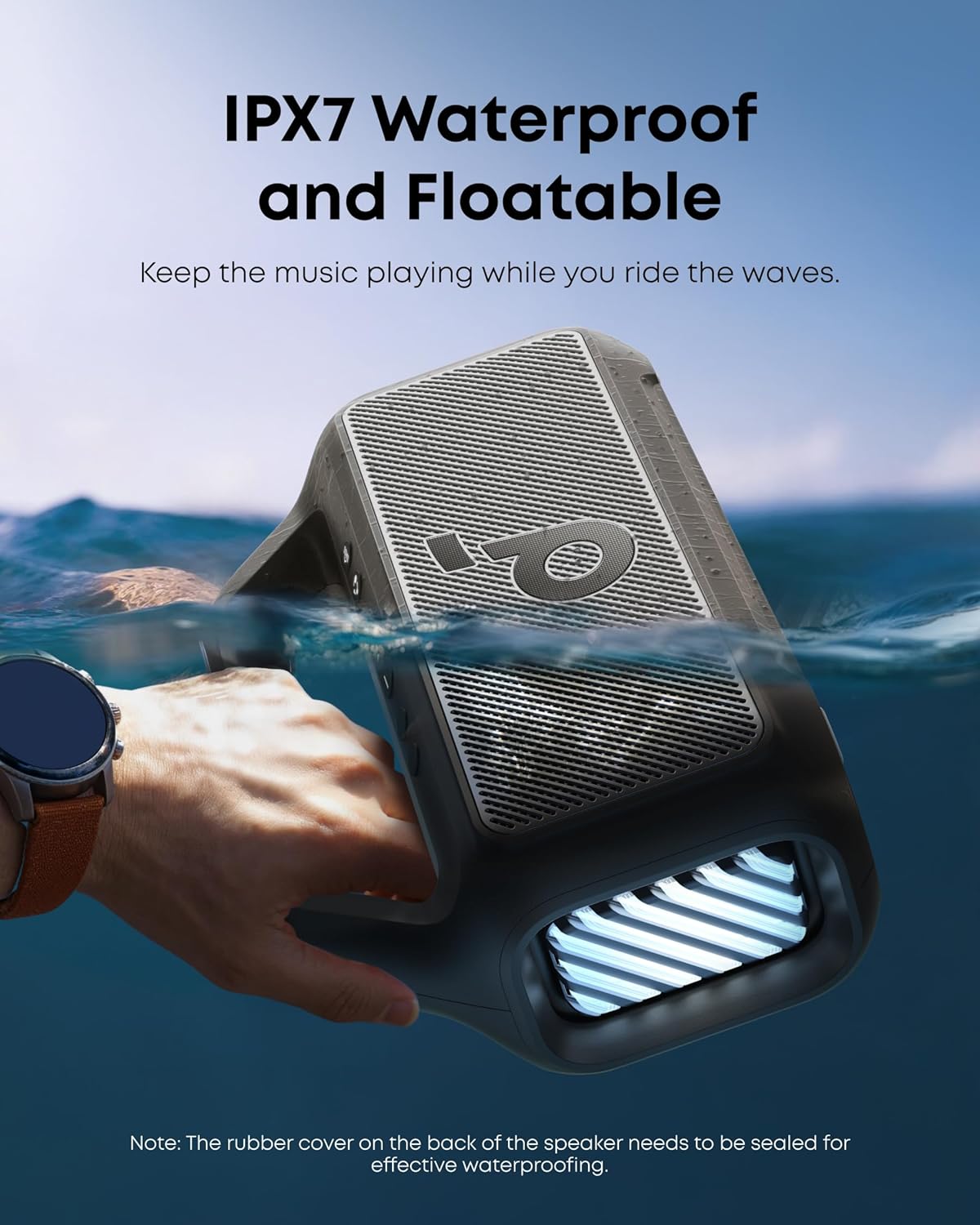 soundcore Boom 2 By Anker, Outdoor Speaker, 80W, Subwoofer, BassUp 2.0, 24H Playtime, IPX7 Waterproof, Floatable, RGB Lights, USB-C, Custom EQ, Bluetooth 5.3, Portable for Camping, Beach, and Backyard (1103081) (MSRP 169.99)