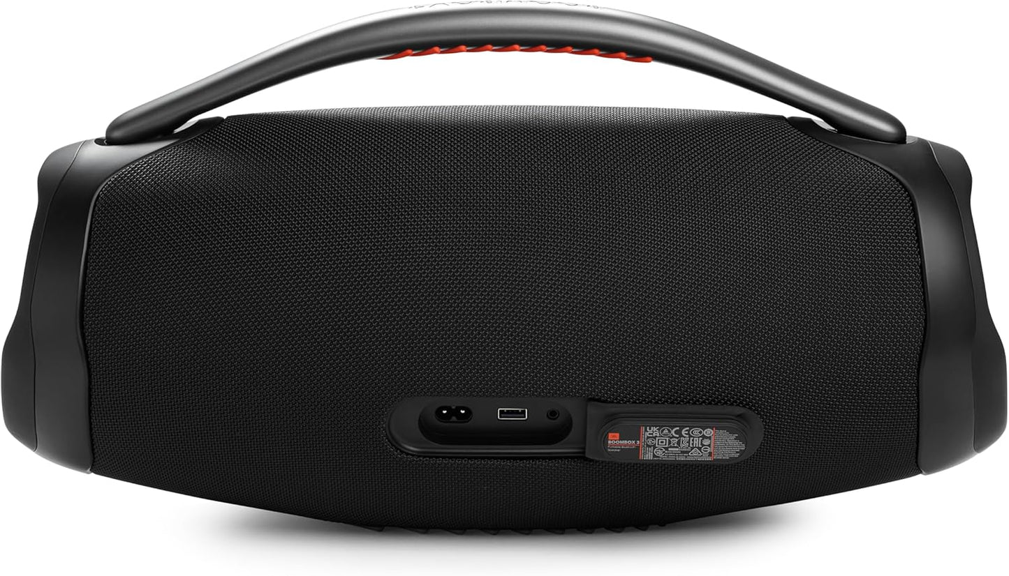 JBL Boombox 3 Black Portable Bluetooth Speaker with Massive Sound, Deepest Bass, IPX7 Waterproof, 24H Playtime, PartyBoost (1102900)