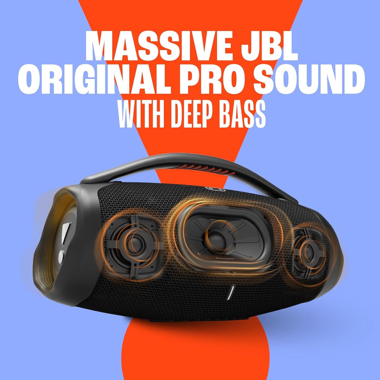 JBL Boombox 3 Black Portable Bluetooth Speaker with Massive Sound, Deepest Bass, IPX7 Waterproof, 24H Playtime, PartyBoost (1102900)