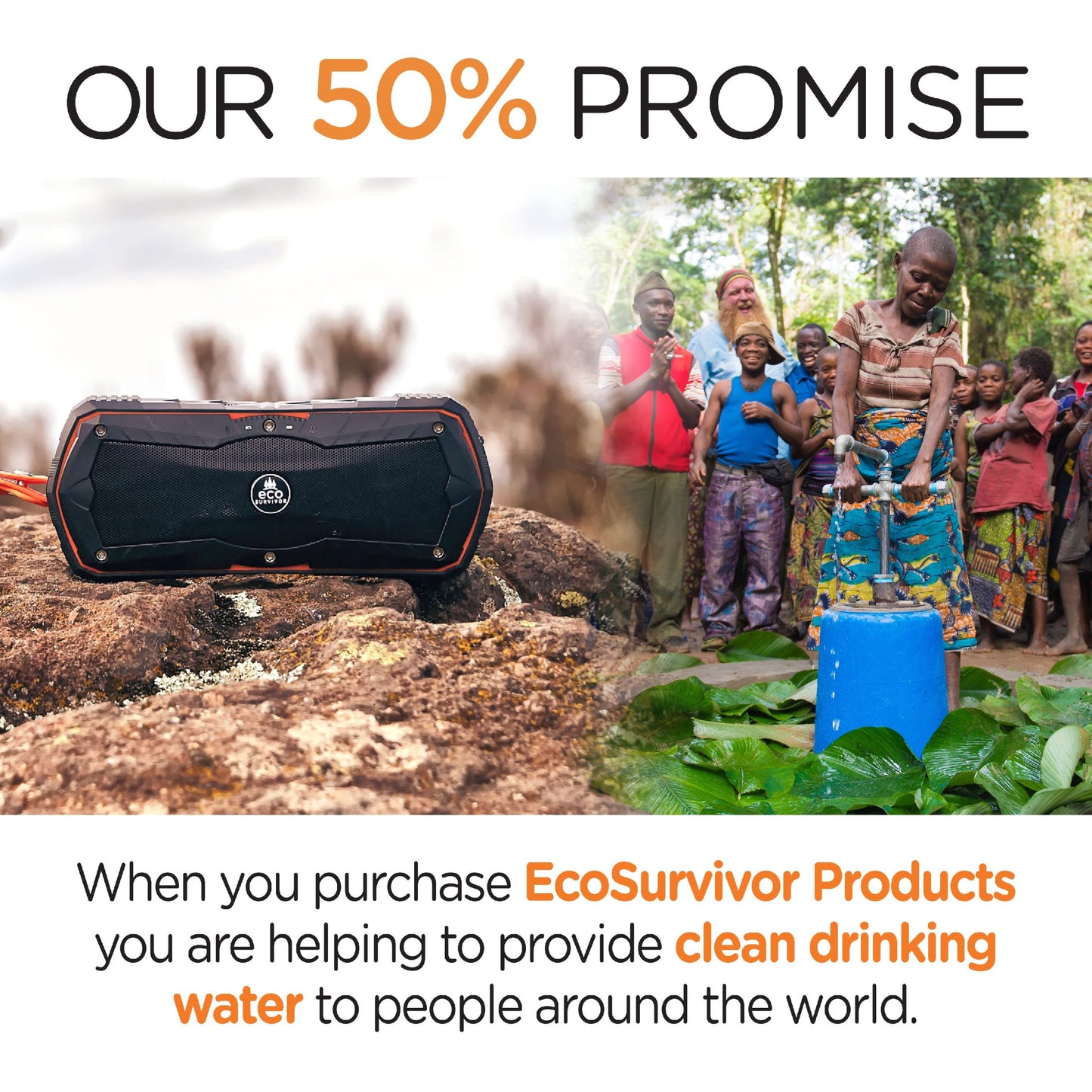 EcoSurvivor Portable USB Charging Bluetooth Speaker, Built in Battery Backup - Black  (1107711)