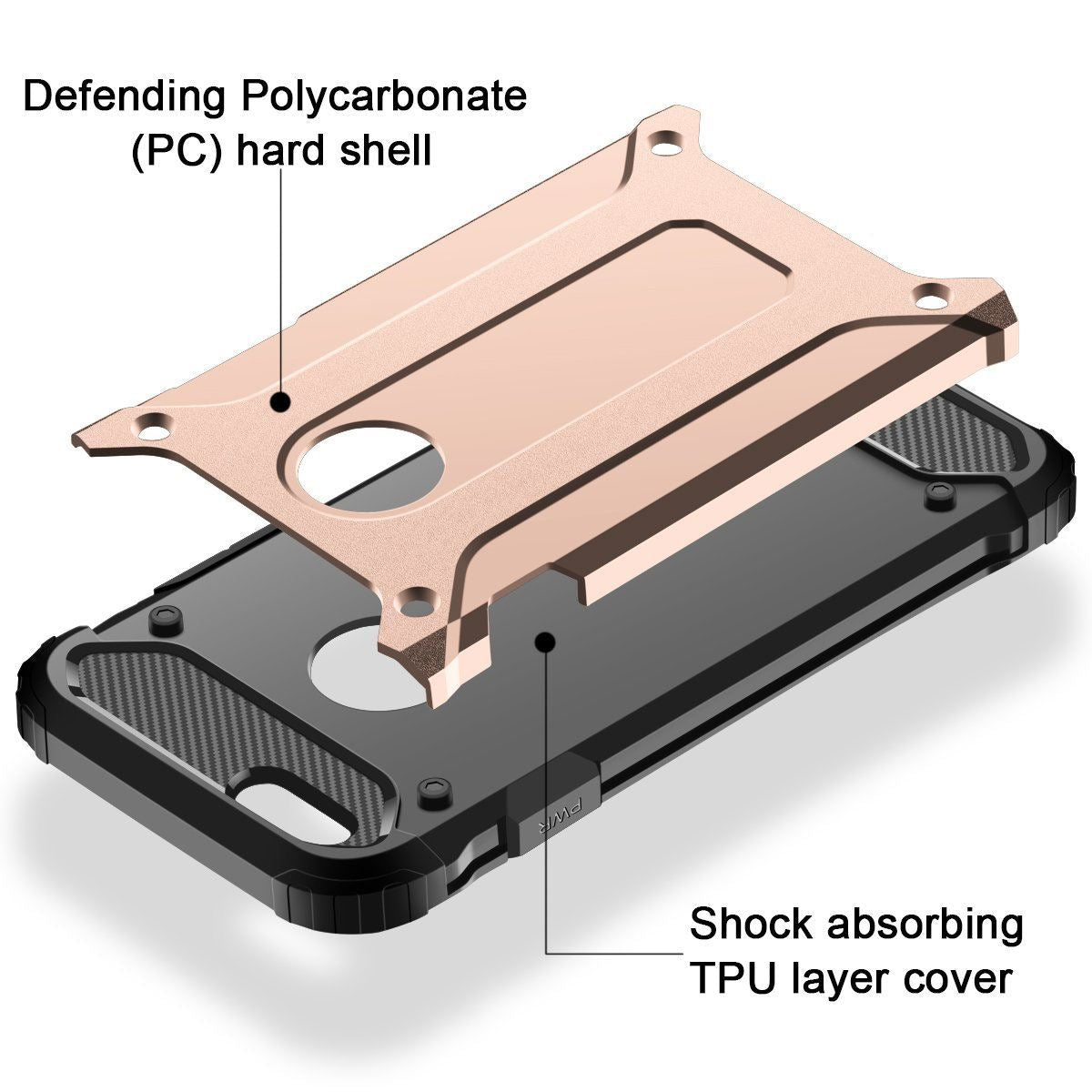 iPhone 7/8 Plus Hybrid Armor TPU PC Case  Rose Gold (1664)