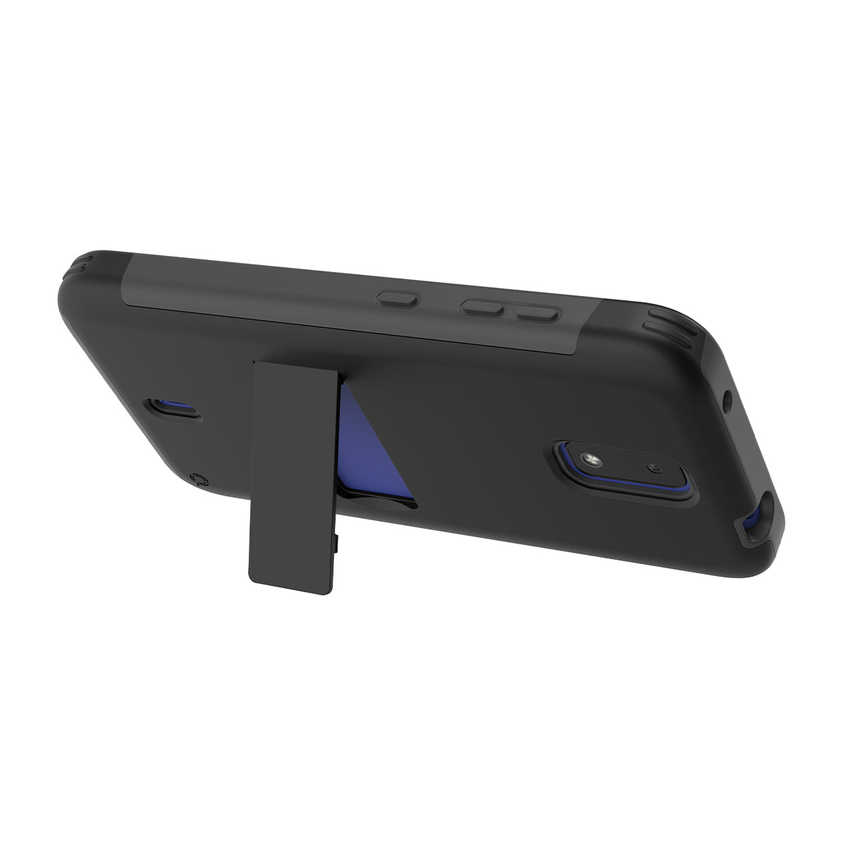 Cricket Debut Quikcell ADVOCATE Dual-Layer Kickstand Case - STEEL BLACK (1103099)